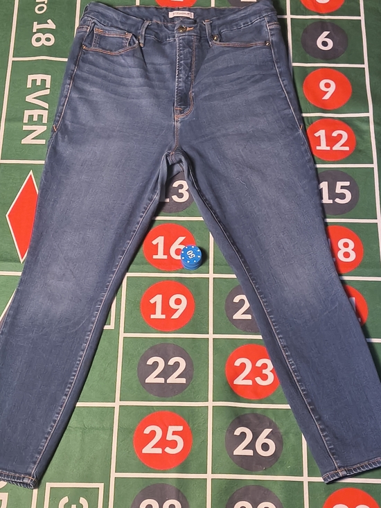 Good American Denim - Good American Good Waist Crop Skinny Jeans Size 16/31 Blue High Rise Stretch